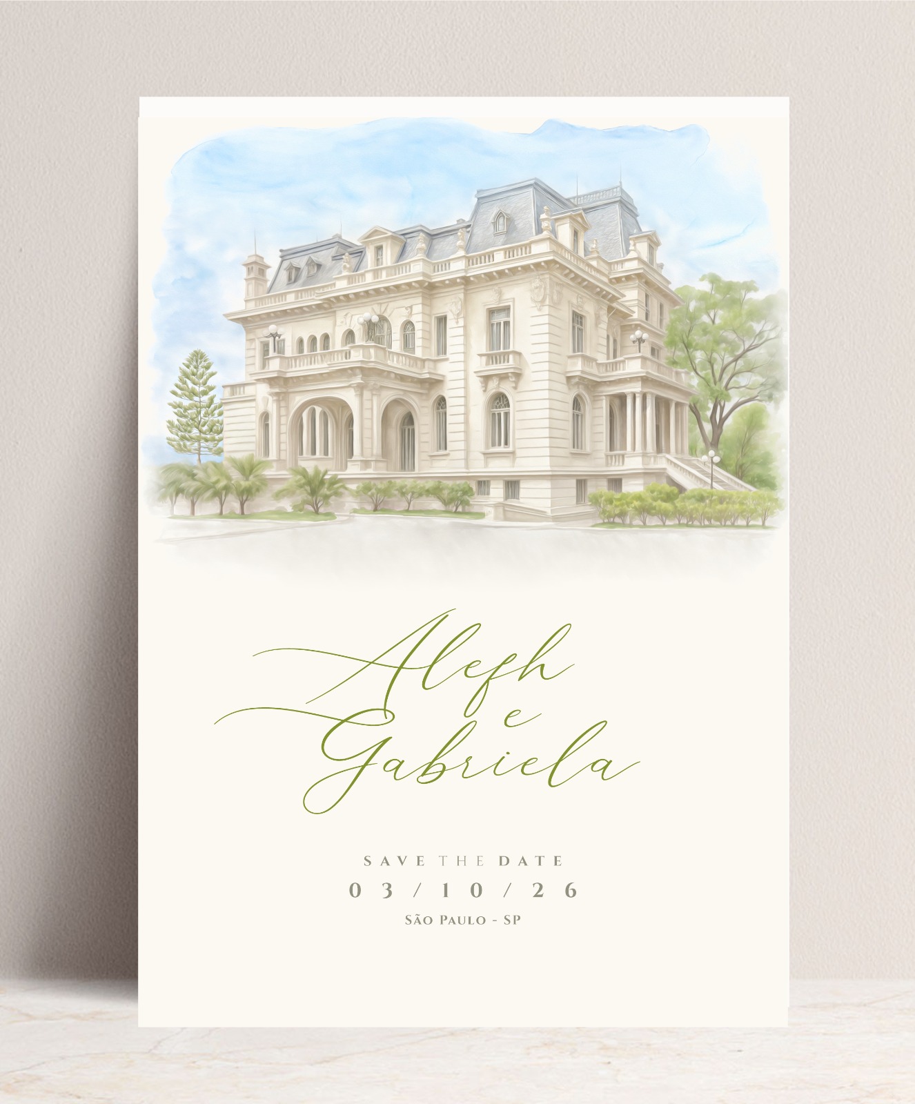 Convite estilo aquarela